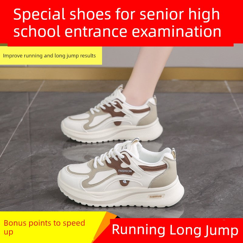 Women's Shoes High School Entrance Examination Physical Examination Sneaker 2025 Best Selling Skipping Rope Long Jump Shock Absorption Soft Bottom Fitness Running Shoes Spring