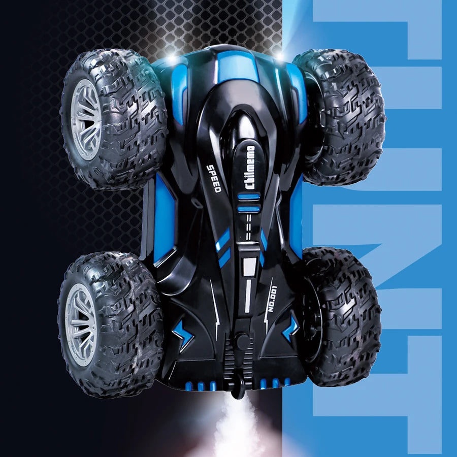 RC spray car 2.4G double-sided stunt with lights Children's toys direct charging compatible external charging