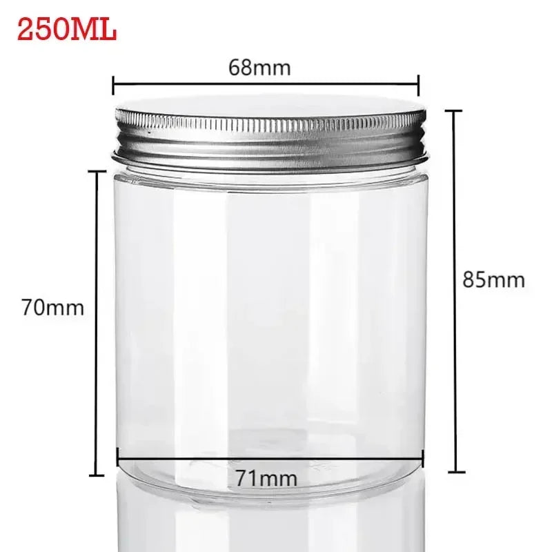 20Pcs 150/200/250ml Empty Clear Storage Jars With Lids Food Sealed Packaging Bottle Cosmetic Containers Face Cream Sample Pot