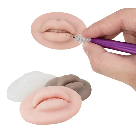 1pcs Microblading Reusable 5D Silicone Practice Lips Skin European Solid Lip Block For PMU Beginner Training Tattoo Makeup Tools