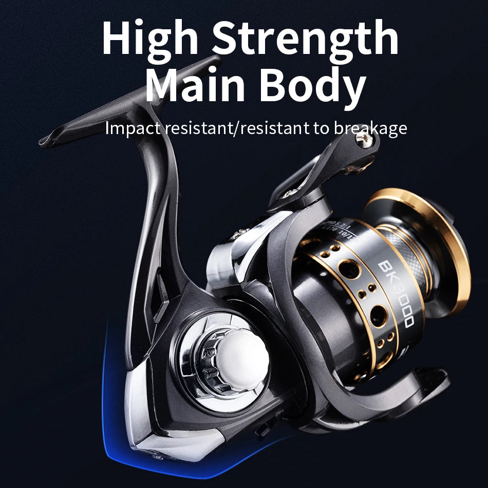 Rooblinos BK Fishing Spinning Reel Metal Spool 5.2:1/4.7:1 Carp Fishing Reel 1000-7000 Metal Line Cup Sea Tackle