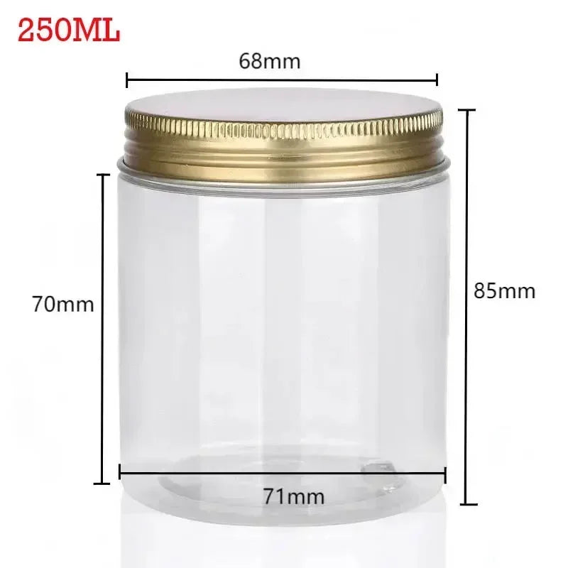 20Pcs 150/200/250ml Empty Clear Storage Jars With Lids Food Sealed Packaging Bottle Cosmetic Containers Face Cream Sample Pot