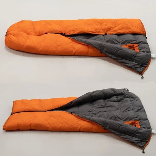 Multifunctional Camping Sleeping Bag Inflatable Mattress Top-quilt Warm Windproof Waterproof Duck Down Filled Sleeping Bag