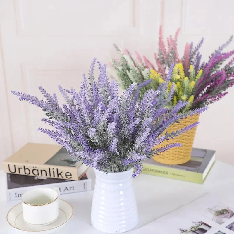 5Pcs Artificial Lavender Fake Flower Wedding Romantic Provence Decor Nordic Style Vase Storage Home Decor Bouquetl