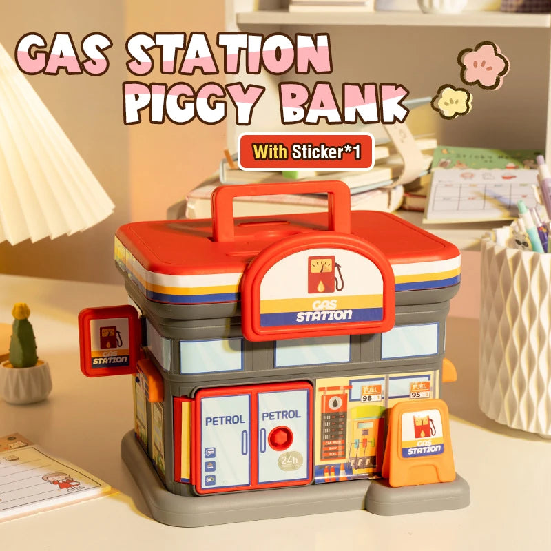 Creative Tent Piggy Bank Cartoon Moneybox Piggybank Kids Toys Saving Coins Cash Atm Children's Toys Christmas Birthday Gifts