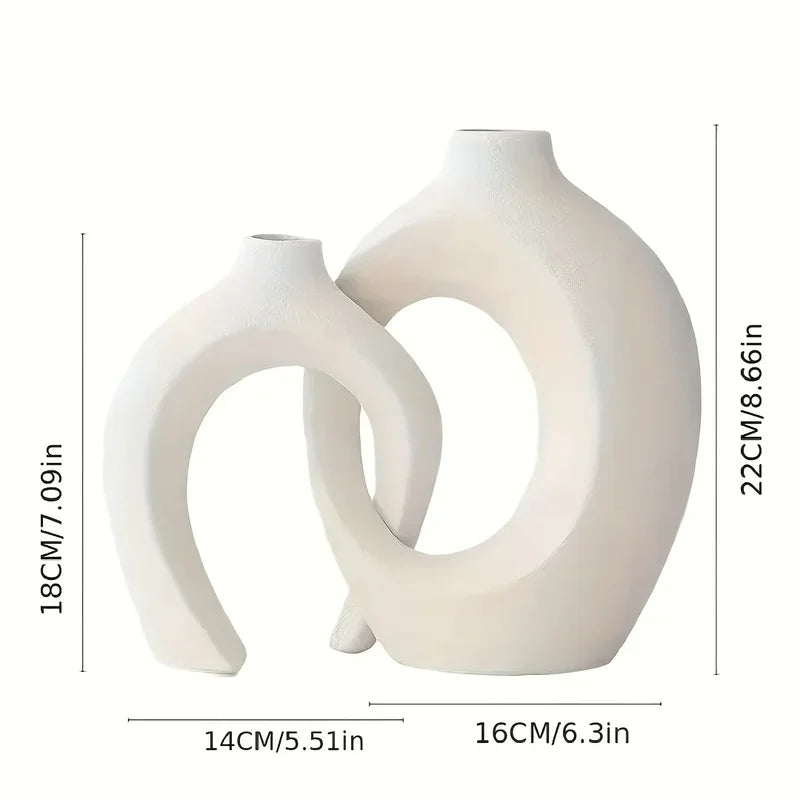 2pc ceramic vase works of art, living room bedroom study cafe and other ornaments, gifts for lovers during festivals.