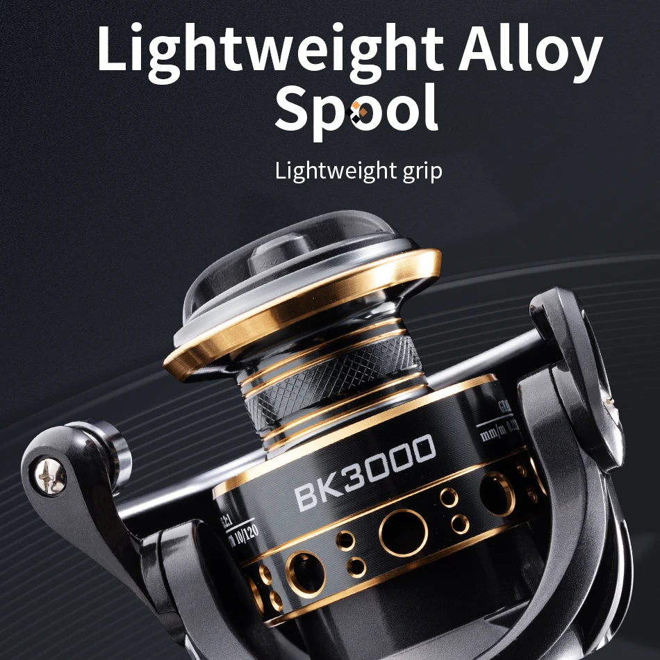 Rooblinos BK Fishing Spinning Reel Metal Spool 5.2:1/4.7:1 Carp Fishing Reel 1000-7000 Metal Line Cup Sea Tackle