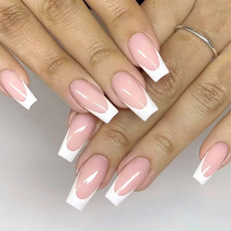 Silver Butterfly Shiny Rhinestone Wearable Translucent Black T-shaped Fake Nails Finished False Nails Press on Nails with Glue
