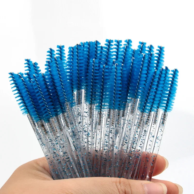 HOT 5/25/50pcs Lashes Brush Wholesale Mascara Wands Applicator Crystal Eyelash Brushes False Eyelashes Extensions Makeup Tools