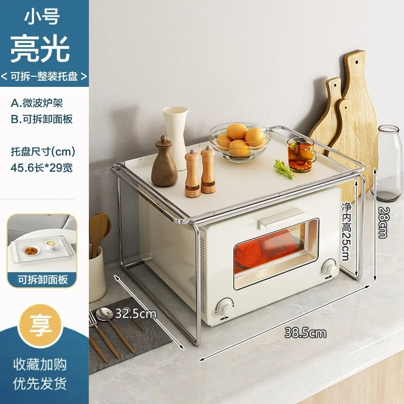 Coffee Machine Shelf Oven Air Fryer Storage Rack Kitchen Shelves No Drilling Home Storage Organizer Kitchen Bathroom Accessories