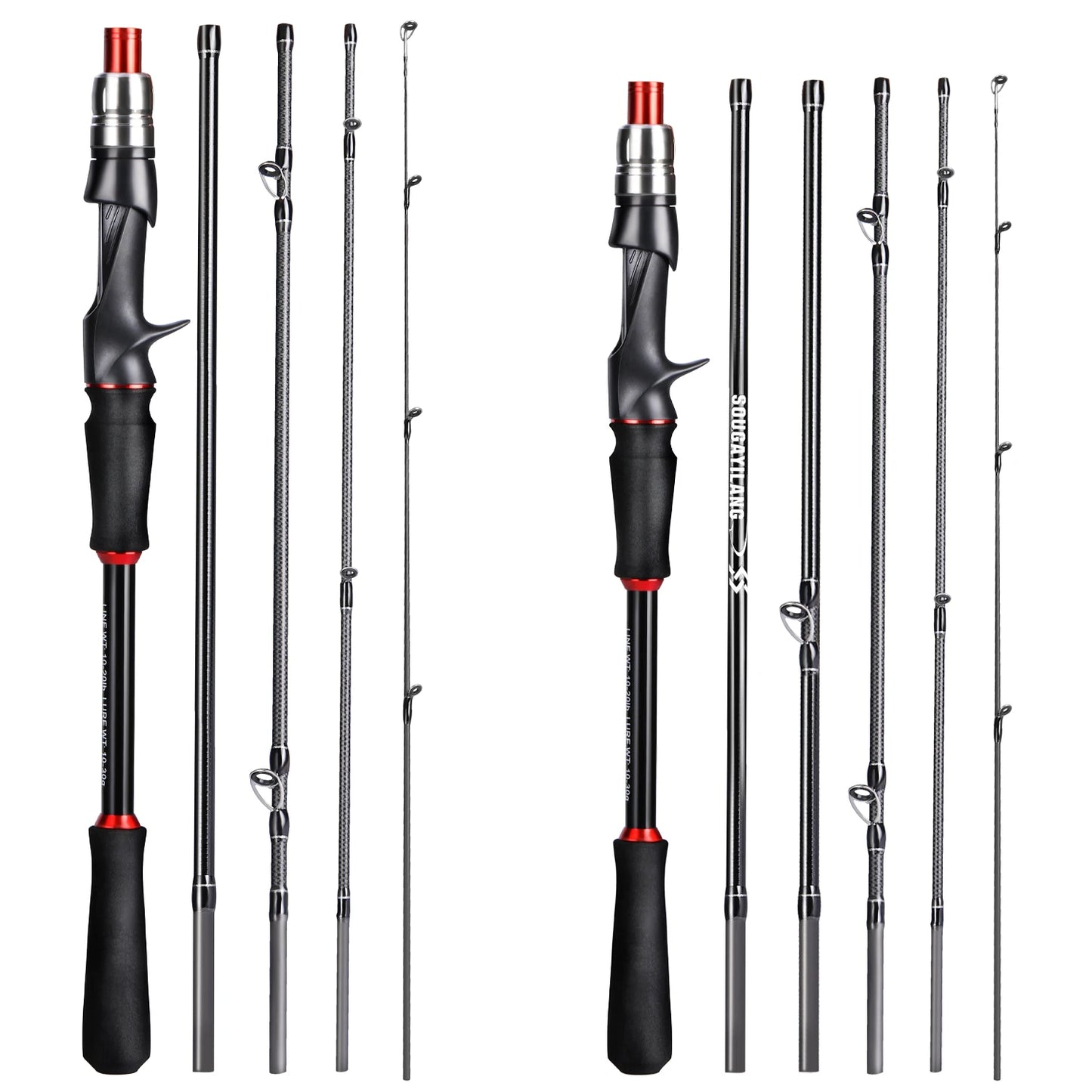 Sougayilang 1.8m 2.1m Lure Fishing Rod Carbon Fiber Spinning Casting Fishing Rod Bait Weight 10-30g Travel Fishing Pole Pesca