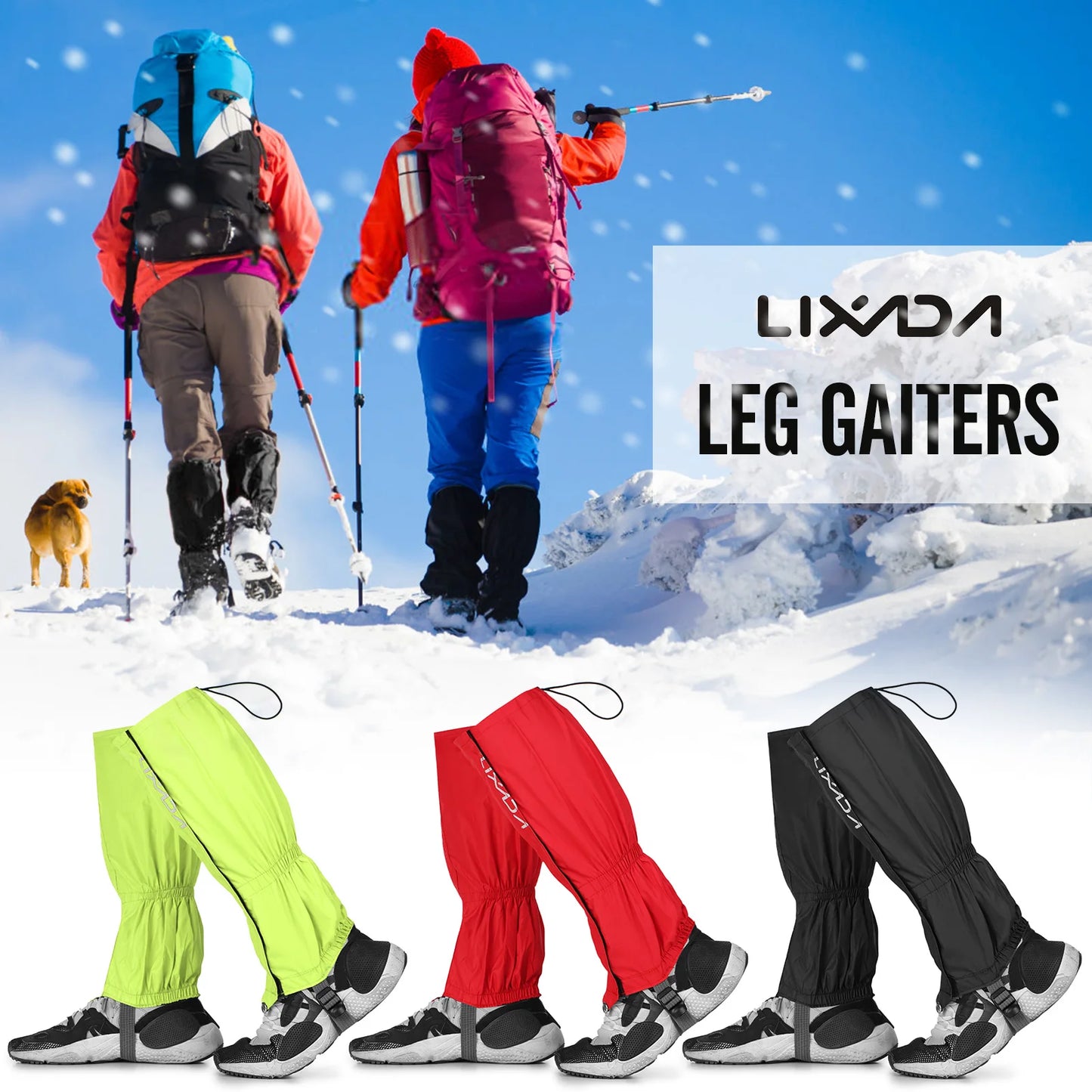 Lixada Gaiters Outdoor Skiing Camping Hiking Climbing Waterproof Snow Legging Windproof Teekking Desert Snow Boots Shoe Cover