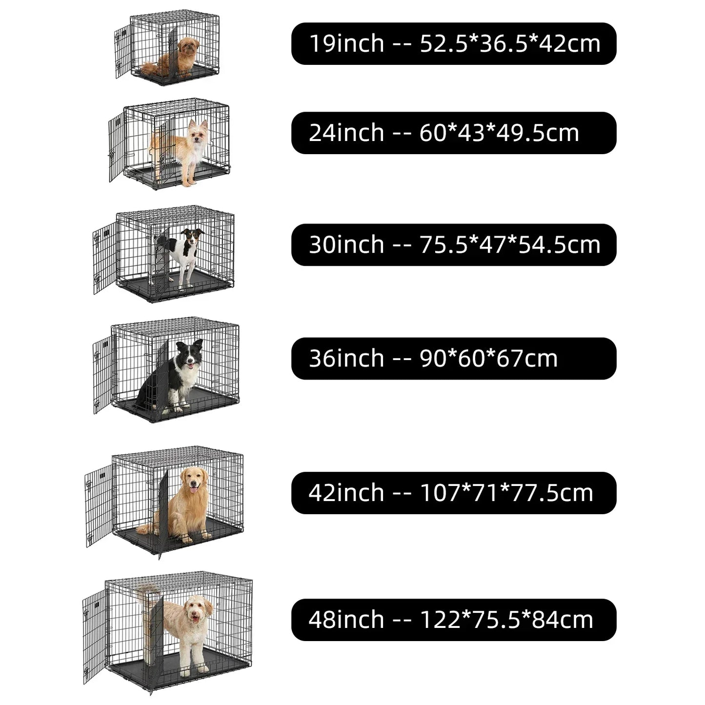 48'' Foldable Collapsible Metal Large Xxl Dog Cage Metal Kennels, Stackable Dog Cages For Large Dog, Wholesale Dog Crate