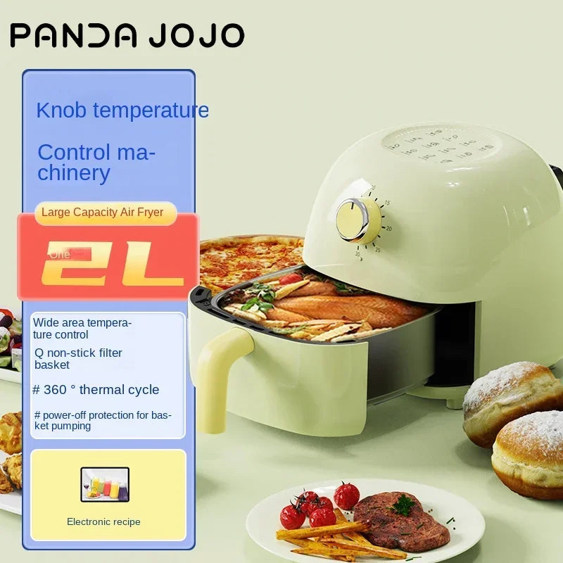 Pandajojo mini air fryer 2L home dormitory low-power oven fully automatic oil-free electric frying in one airfryer machine