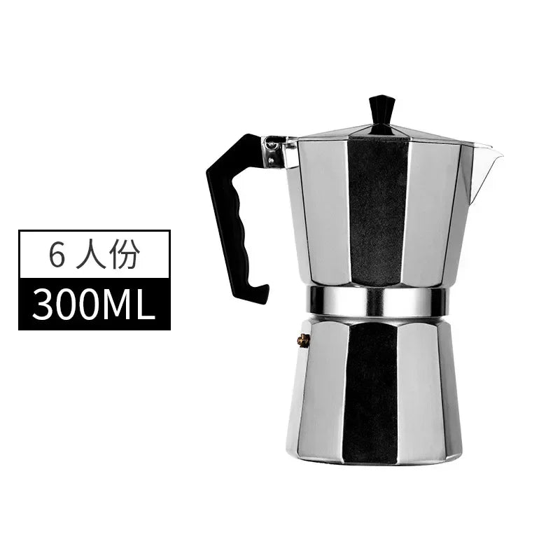 Moka Coffee Pot Espresso Latte Percolator Stove Coffee Maker Espresso Pot Italian Coffee Machine 50/300/450ml Aluminum