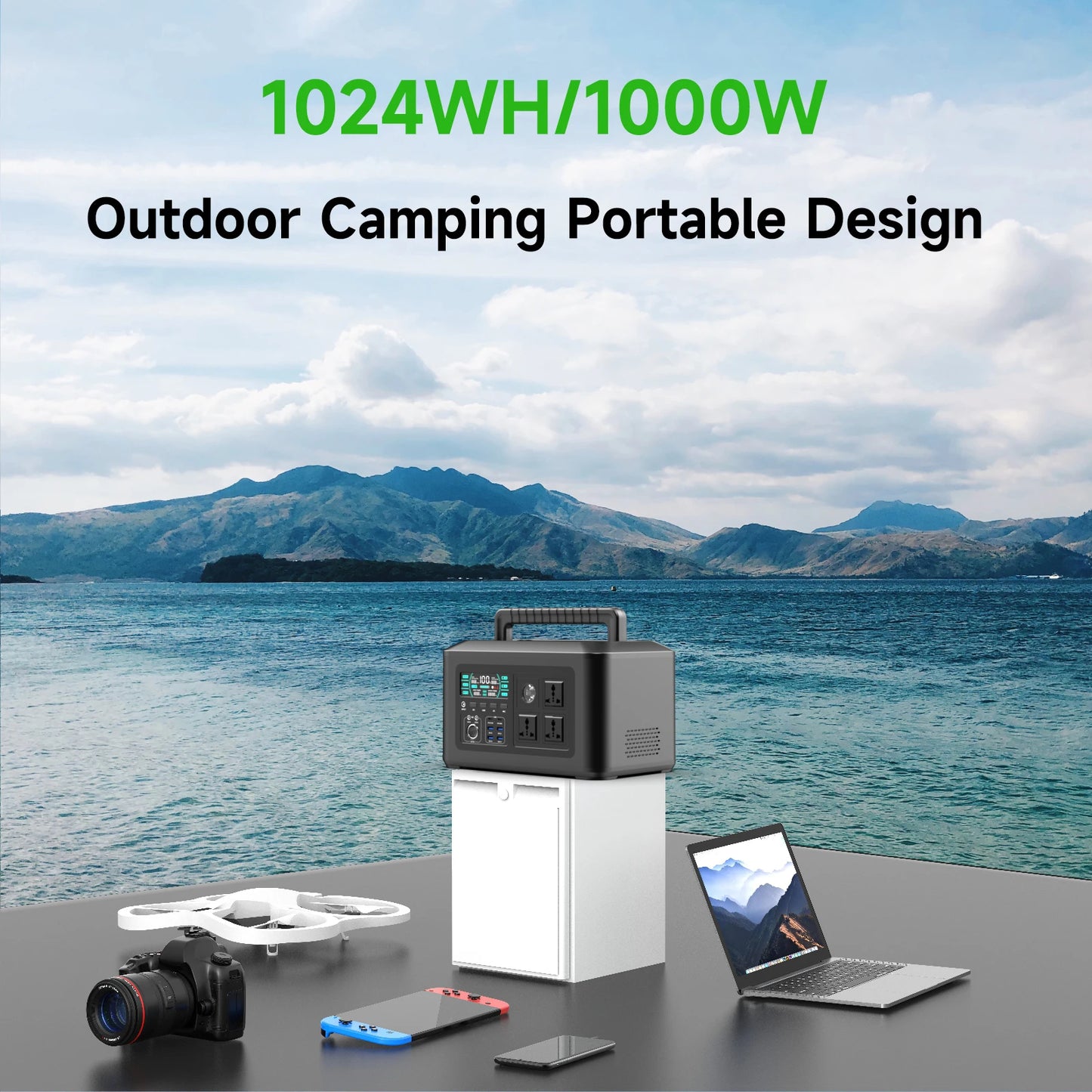 Nigeria Pakistan Warehouse 1000wh High Power Lithium Battery Portable Solar Generators Backup Power Station Outdoor Indoor Use