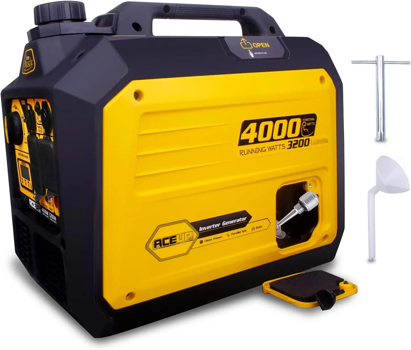 Aceup Energy 4000 Watt Portable Inverter Generator, Gas Powered Generator Quiet for Home, RV-Ready, EPA Compliant