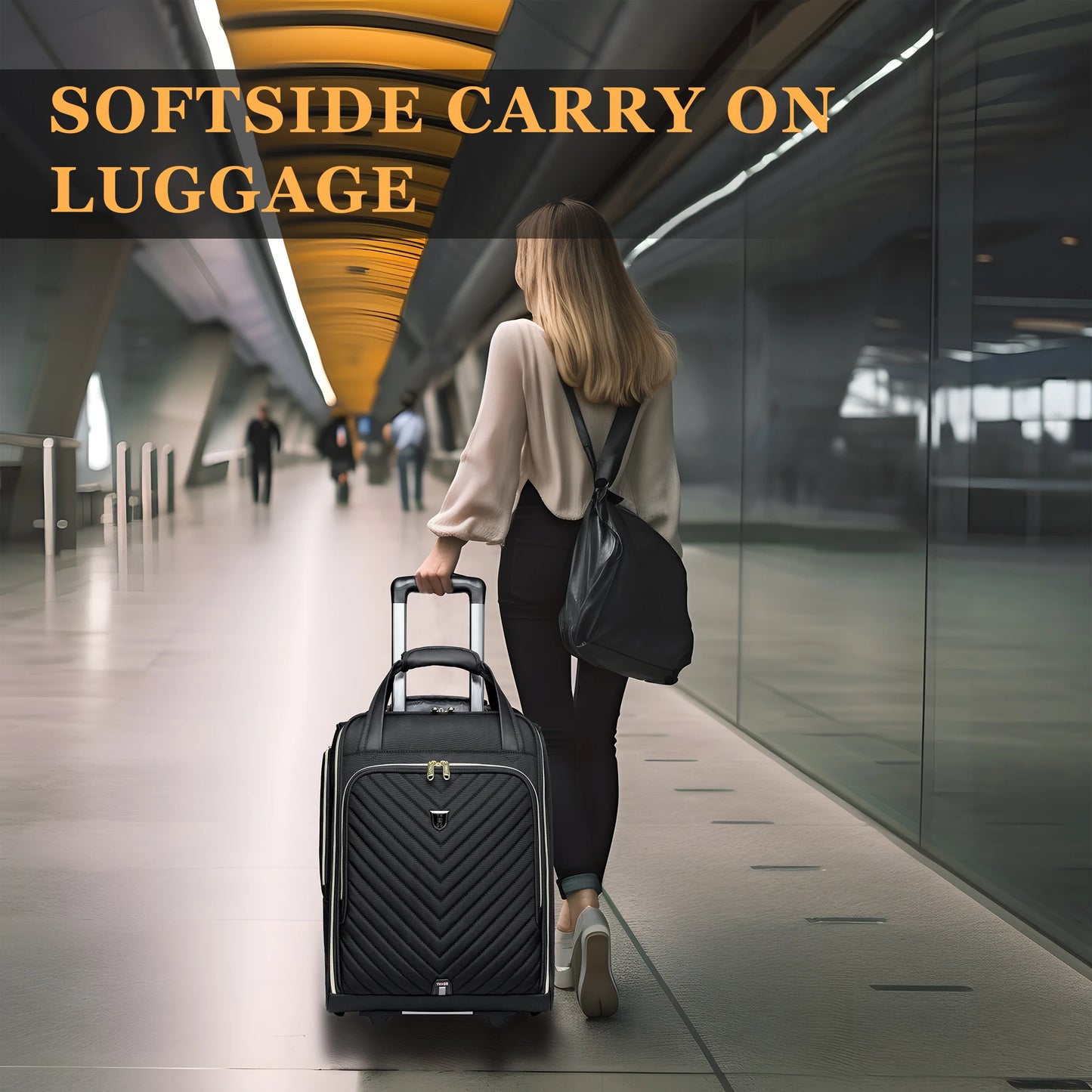 Laptop Bag Business Trolley Bags Carry-On Underseat Airlines Luggage Travel Bag with Wheels Women Men Briefcase 18 inch Softside