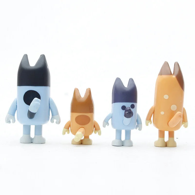 8/12pcs Bluey Model Ornaments Bingo Joint Toy Mini Pvc Character Ornaments Christmas Children's Toys Gifts Holiday Gift Model