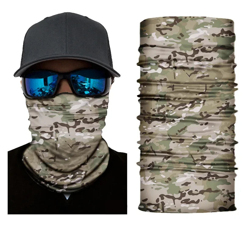 Outdoor Sport Camouflage Seamless Cycling Bandana Neck Gaiter Headband Fishing Hiking Balaclava Scarf Headwear Face Mask