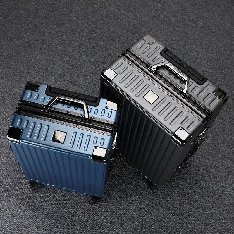 Suitcase Aluminum Frame Trunk Waterproof Man Bag Can Sit Cabin Suitcase 20 inch Female Carry-on Boarding Password Trolley Case