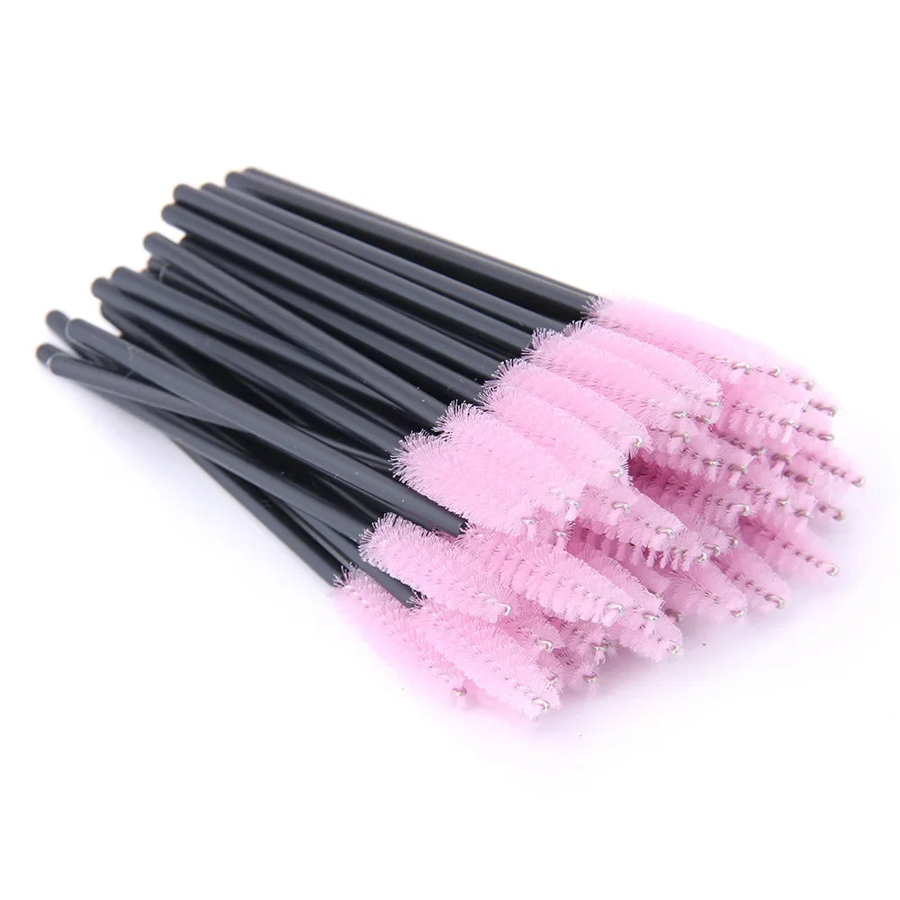 HOT 5/25/50pcs Lashes Brush Wholesale Mascara Wands Applicator Crystal Eyelash Brushes False Eyelashes Extensions Makeup Tools