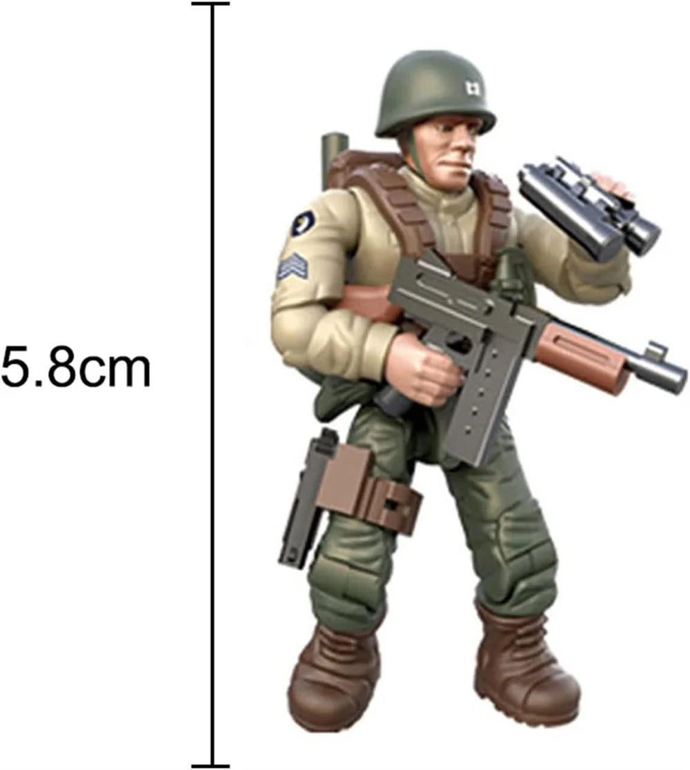 2024 World War 2 WW2 Army Military Soldiers SWAT Special Force Figures Model Building Blocks Bricks Children's Toys Gift