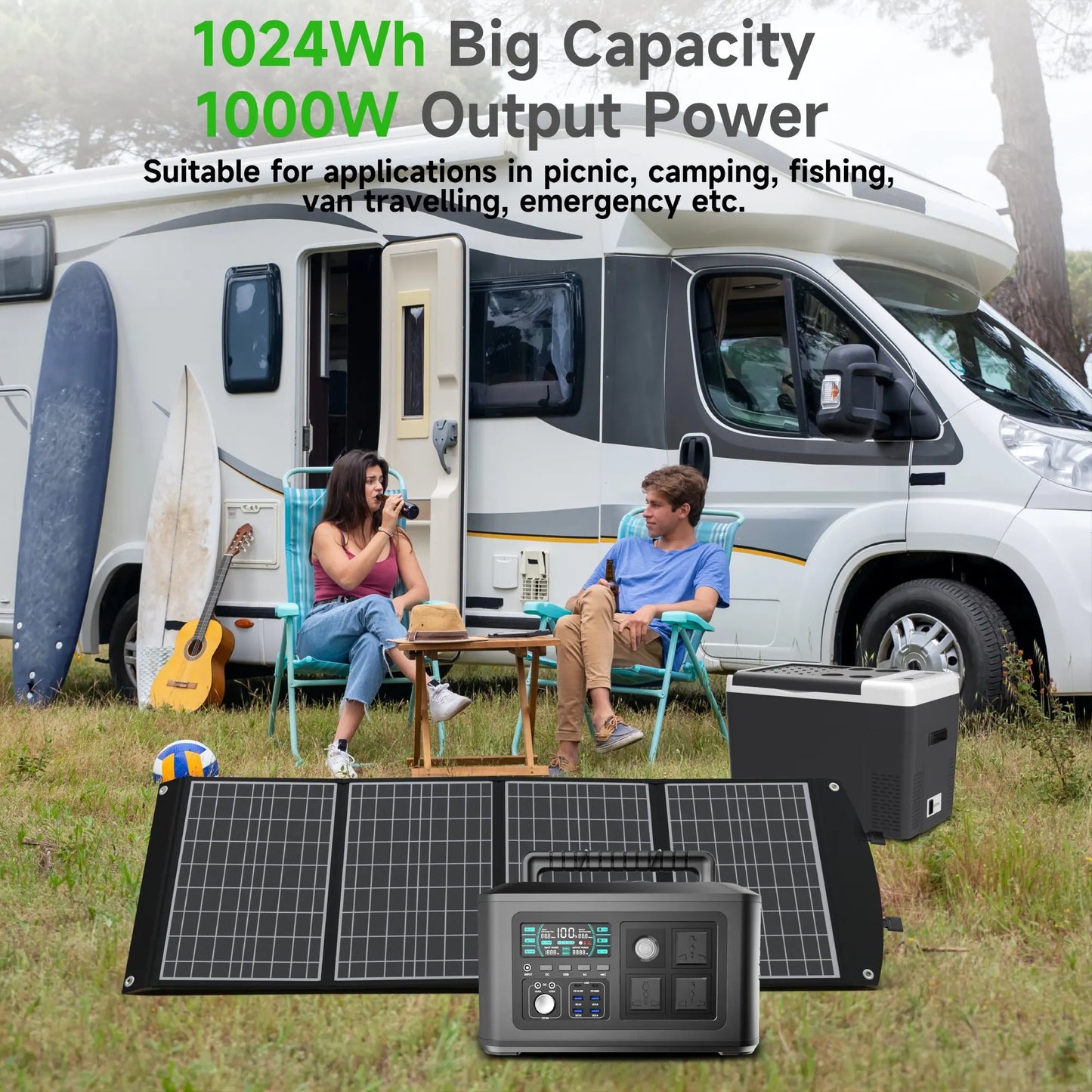 Nigeria Pakistan Warehouse 1000wh High Power Lithium Battery Portable Solar Generators Backup Power Station Outdoor Indoor Use