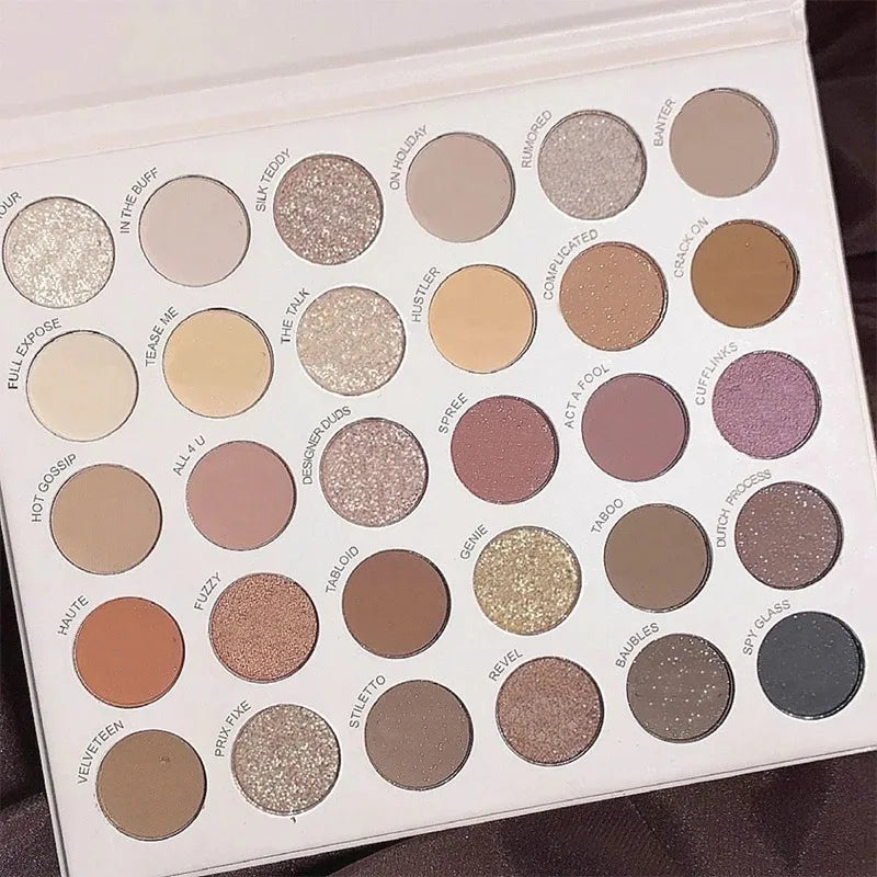 30 Colors Eye Shadow Plate Matte Pearl Eyeshadow Girl Beginner Professional Multicolor Eye Shadow Disc For Daily Makeup Tools