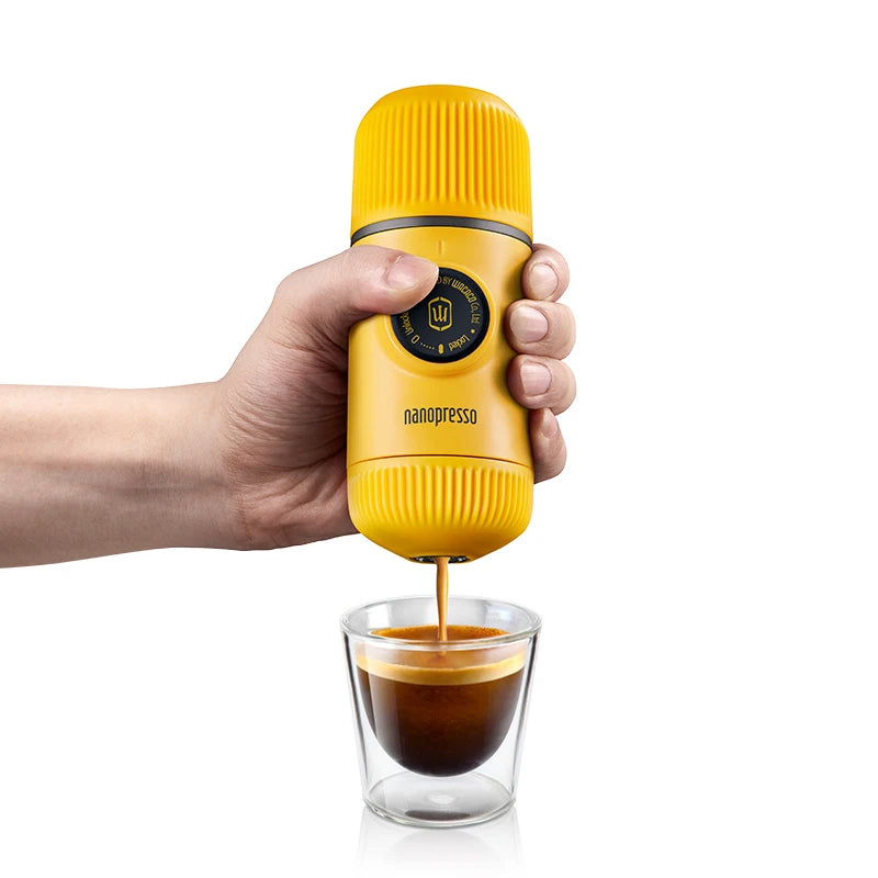 Wacaco Nanopresso Portable Espresso Machine, Upgrade Version of Minipresso, 18 Bar Pressure, Extra Small Travel Coffee Maker.