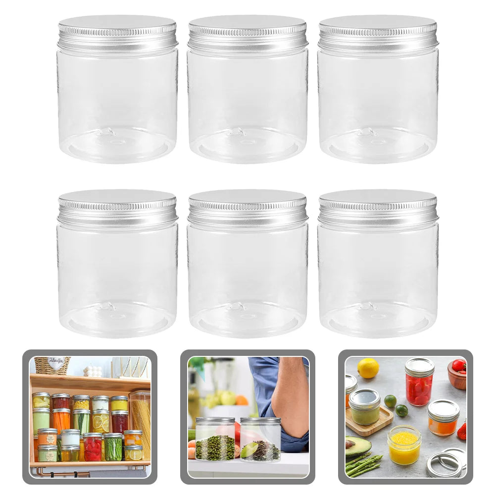 6 Pcs Jam Aluminum Lid Mason Jars Food Containers with Lids Multifunctional Plastic Necessity Portable