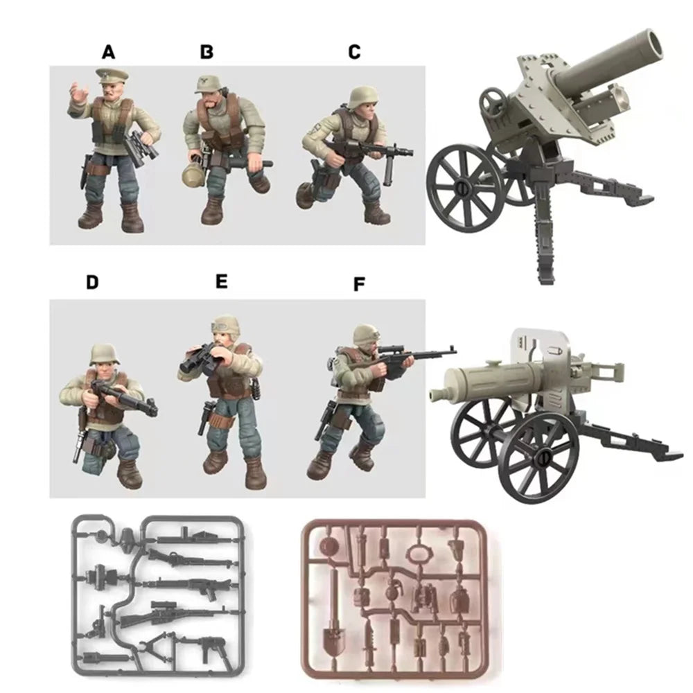 2024 World War 2 WW2 Army Military Soldiers SWAT Special Force Figures Model Building Blocks Bricks Children's Toys Gift
