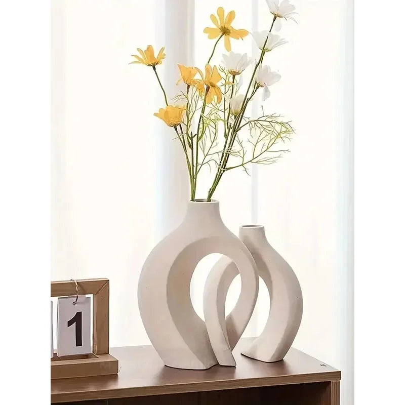 2pc ceramic vase works of art, living room bedroom study cafe and other ornaments, gifts for lovers during festivals.