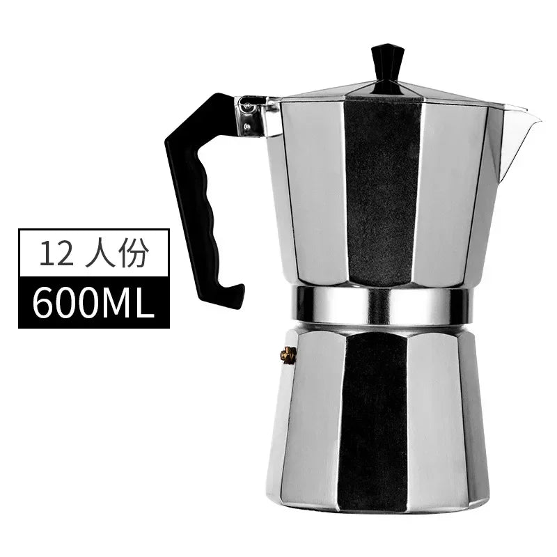 Moka Coffee Pot Espresso Latte Percolator Stove Coffee Maker Espresso Pot Italian Coffee Machine 50/300/450ml Aluminum