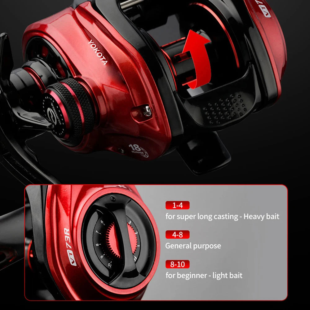 Baitcasting Fishing Reels Max Drag 8kg Ultra light Casting Reel Fishing reel for Bass Pike Fishing Tackle