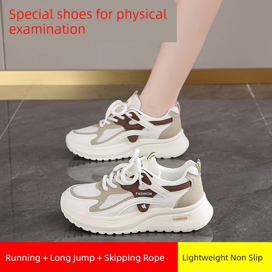 Women's Shoes High School Entrance Examination Physical Examination Sneaker 2025 Best Selling Skipping Rope Long Jump Shock Absorption Soft Bottom Fitness Running Shoes Spring