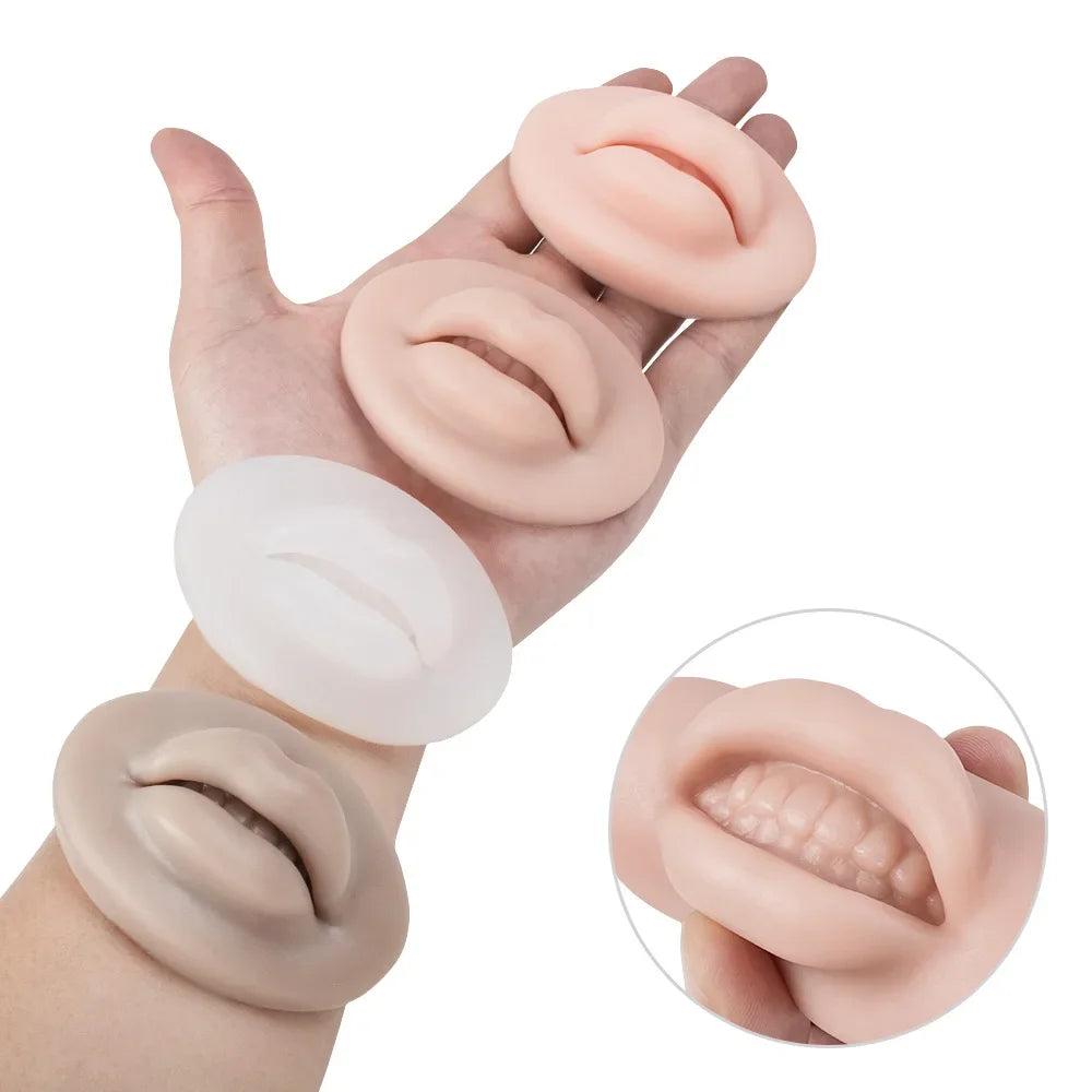 1pcs Microblading Reusable 5D Silicone Practice Lips Skin European Solid Lip Block For PMU Beginner Training Tattoo Makeup Tools