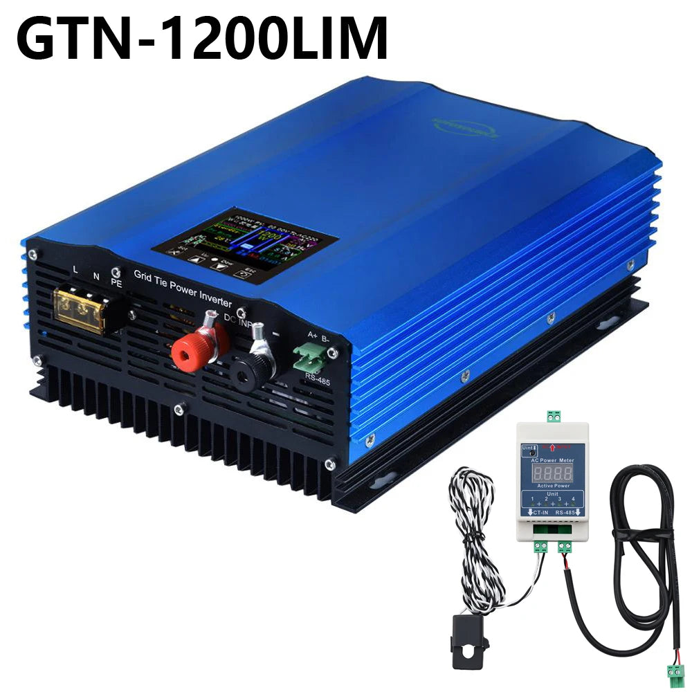 Micro Grid Tie Inverter 1200W with limiter,colorful LCD display Battery Discharge Mode Solar Panel  Grid Tie Inverter