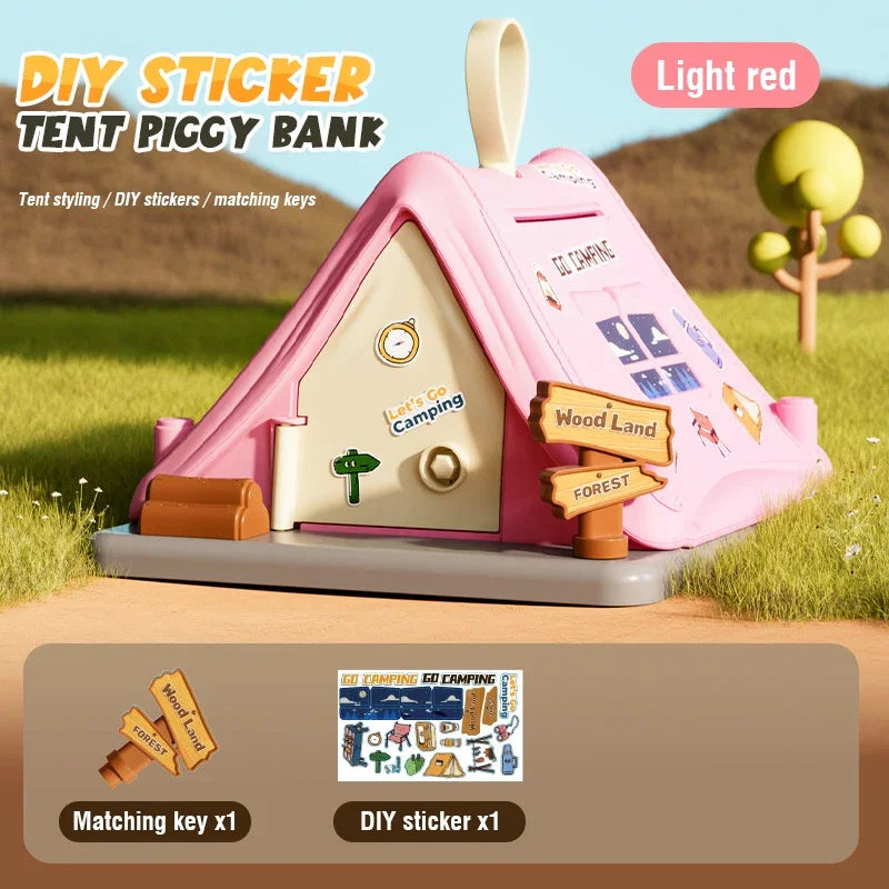 Creative Tent Piggy Bank Cartoon Moneybox Piggybank Kids Toys Saving Coins Cash Atm Children's Toys Christmas Birthday Gifts