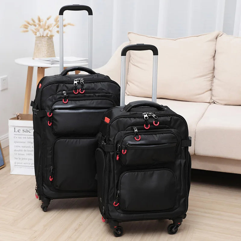 20 Inch Business Travel Rolling luggage bag Trolley bag with wheels Travel Suitcase Oxford Waterproof Backpack Wheeled Backpack