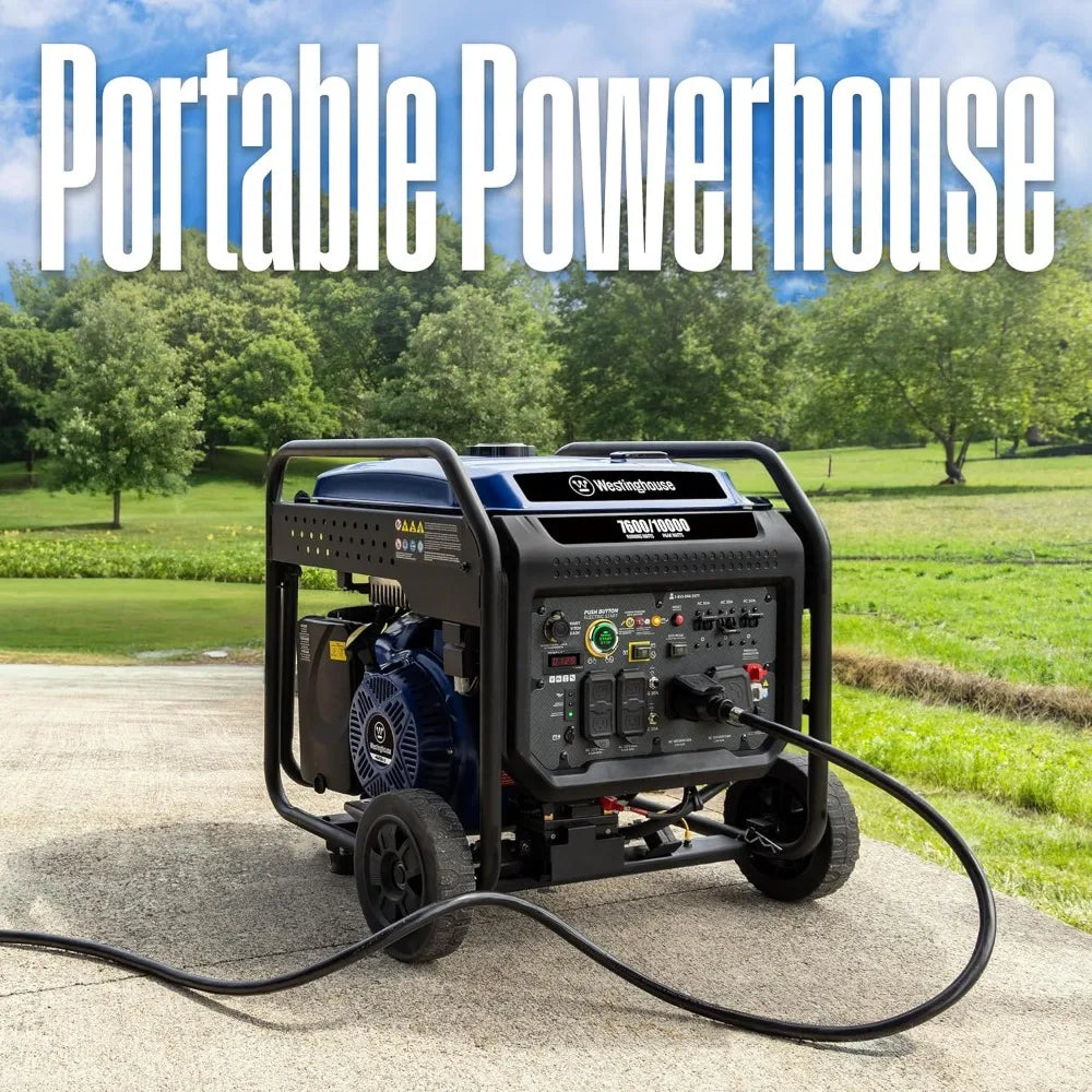 Outdoor Power Equipment 10000 Peak Watt Portable Open Frame Inverter Generator, Remote Electric Start,Gas Powered