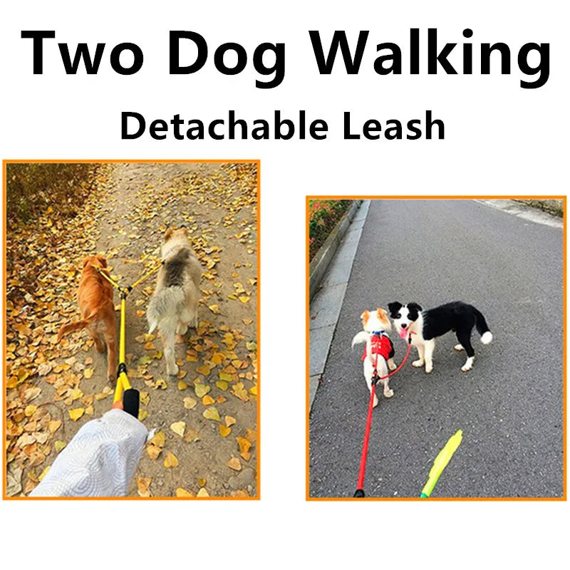 Dog Leash Double Leashes for Dogs Walking Detachable Dog Chains Two Dogs Double Leashes Walker Pet Supplies Accessories Pet Belt