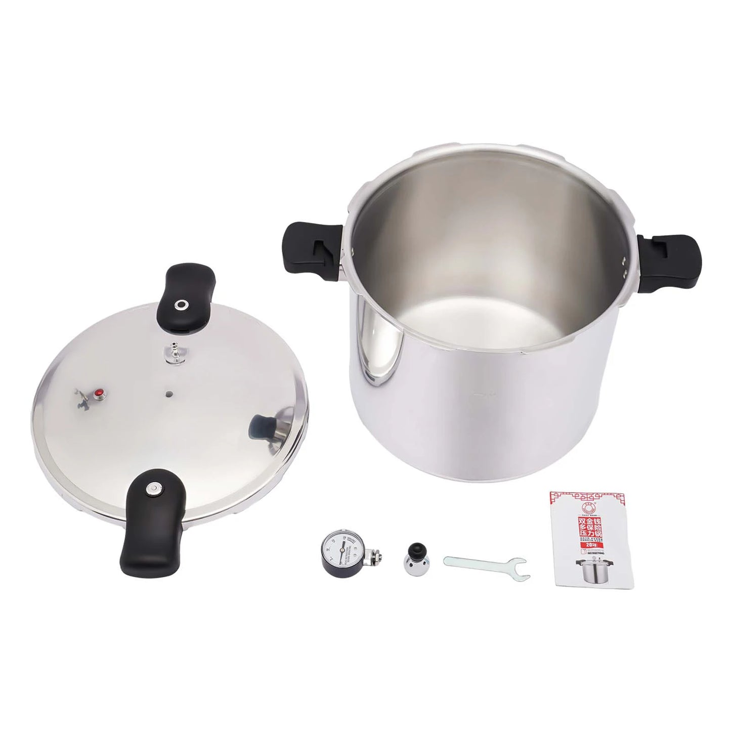 22L Pressure Canner Cooker,90Kpa Aluminum Pressure Cooker with Gauge Release Valve Stainless Steel Pressure Canner