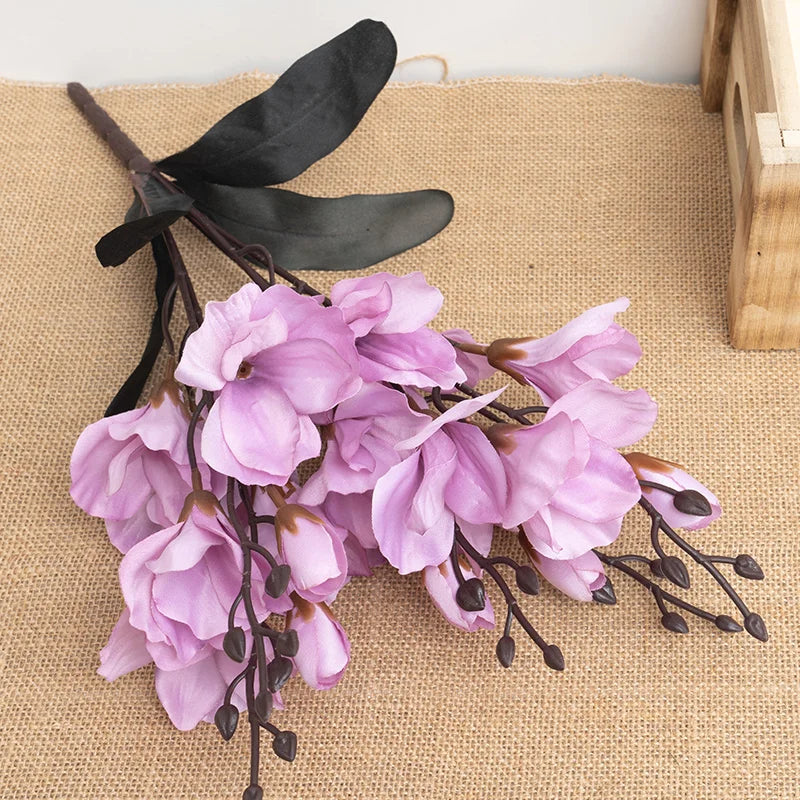 High Quality Artificial Bouquet Magnolia Christmas Home Decoration Fake Floral Wedding Arrangement DIY Party Vase Accessories