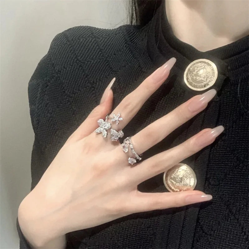 24Pcs/Box Gradient Color Artifical Press On Nails With Glue Long Coffin Fake Nails Lovely Girls Nail Art Ballerina False Nails