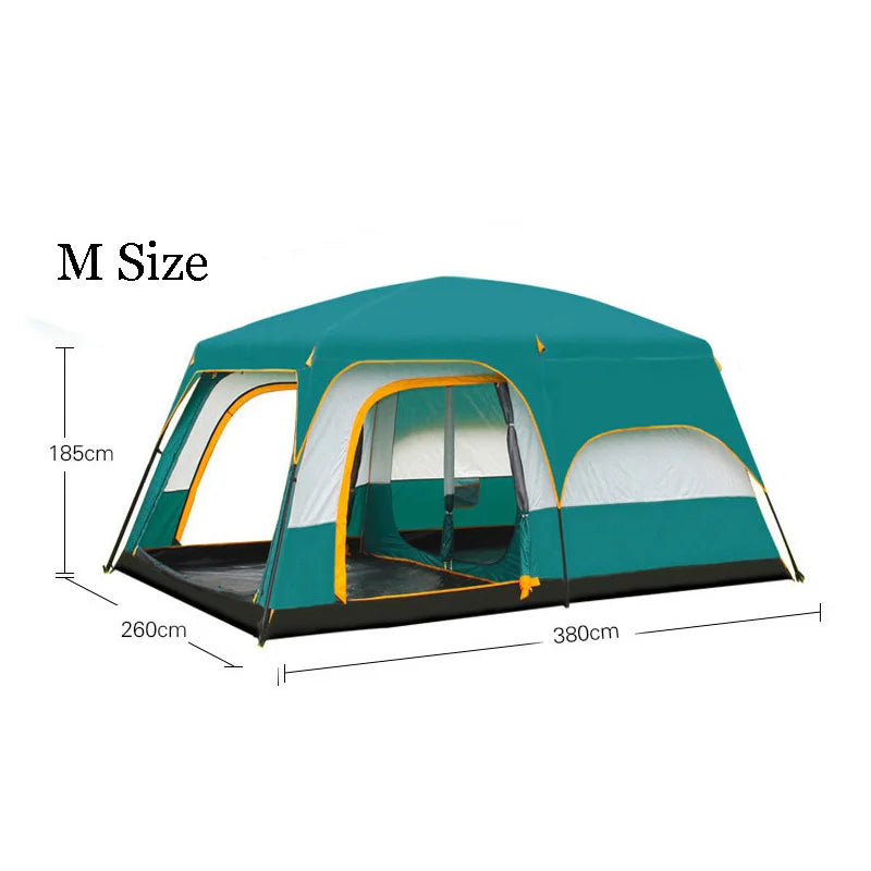 Medium Size 5-8Persons 1Sleeping Room 1Hall Tent Double Layers Outdoor Camping Tourist Family Rainproof Sunscreen Luxury Pergola