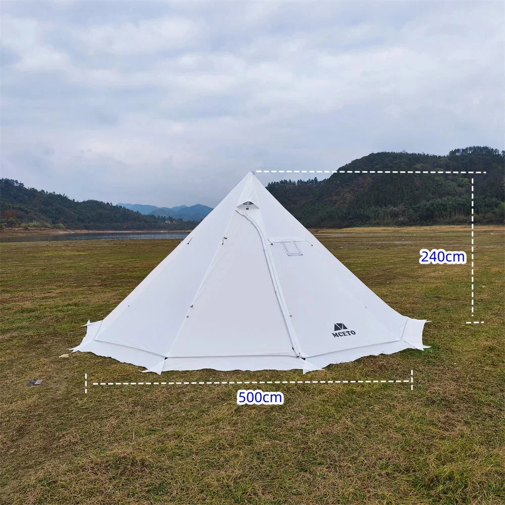 500PRO Tipi Hot Tent with Fire Retardant Stove Jack 5~8 Person Teepee Tents for Family Team Outdoor Backpacking Camping Hiking