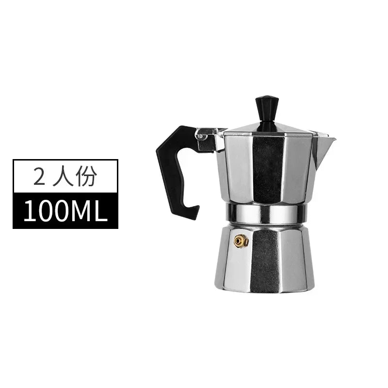 Moka Coffee Pot Espresso Latte Percolator Stove Coffee Maker Espresso Pot Italian Coffee Machine 50/300/450ml Aluminum