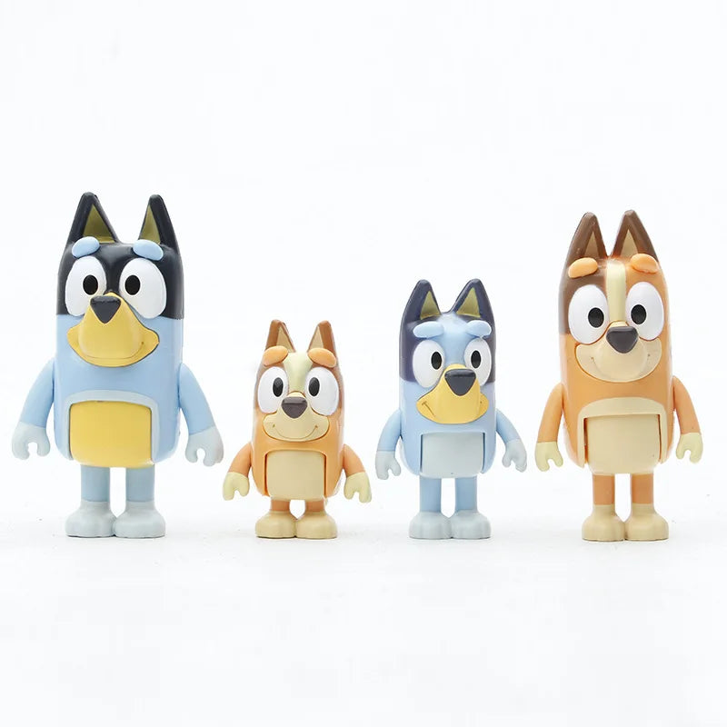 8/12pcs Bluey Model Ornaments Bingo Joint Toy Mini Pvc Character Ornaments Christmas Children's Toys Gifts Holiday Gift Model