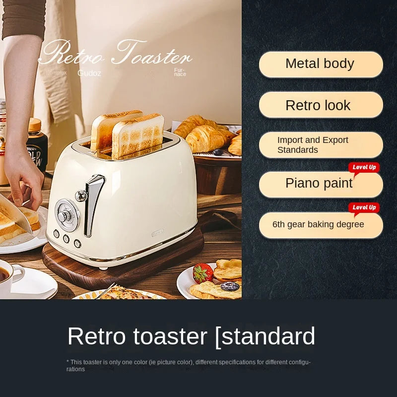 Retro Toaster Oven Toaster Home Automatic Heating Multifunction Breakfast Machine Nourriture Home Meal Prep News Cutlery